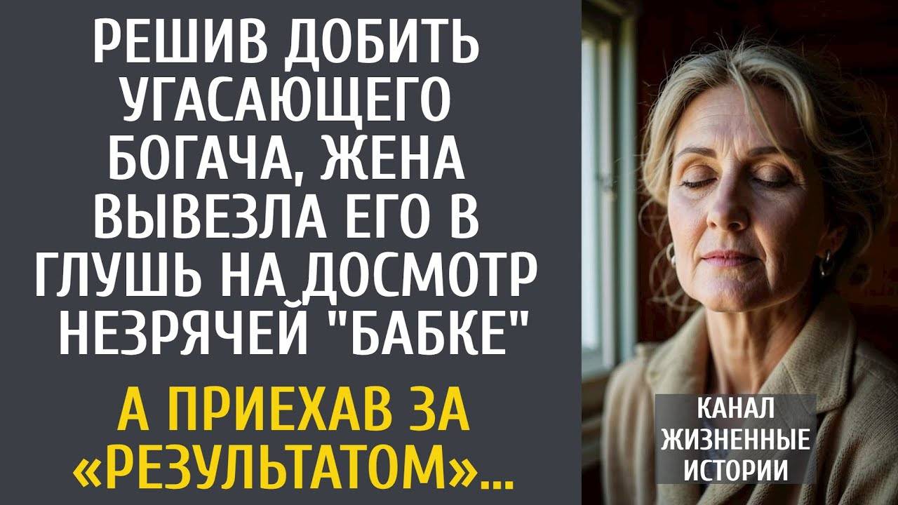 Решив добить угасающего богача, жена вывезла его на досмотр незрячей бабке… А приехав за результатом