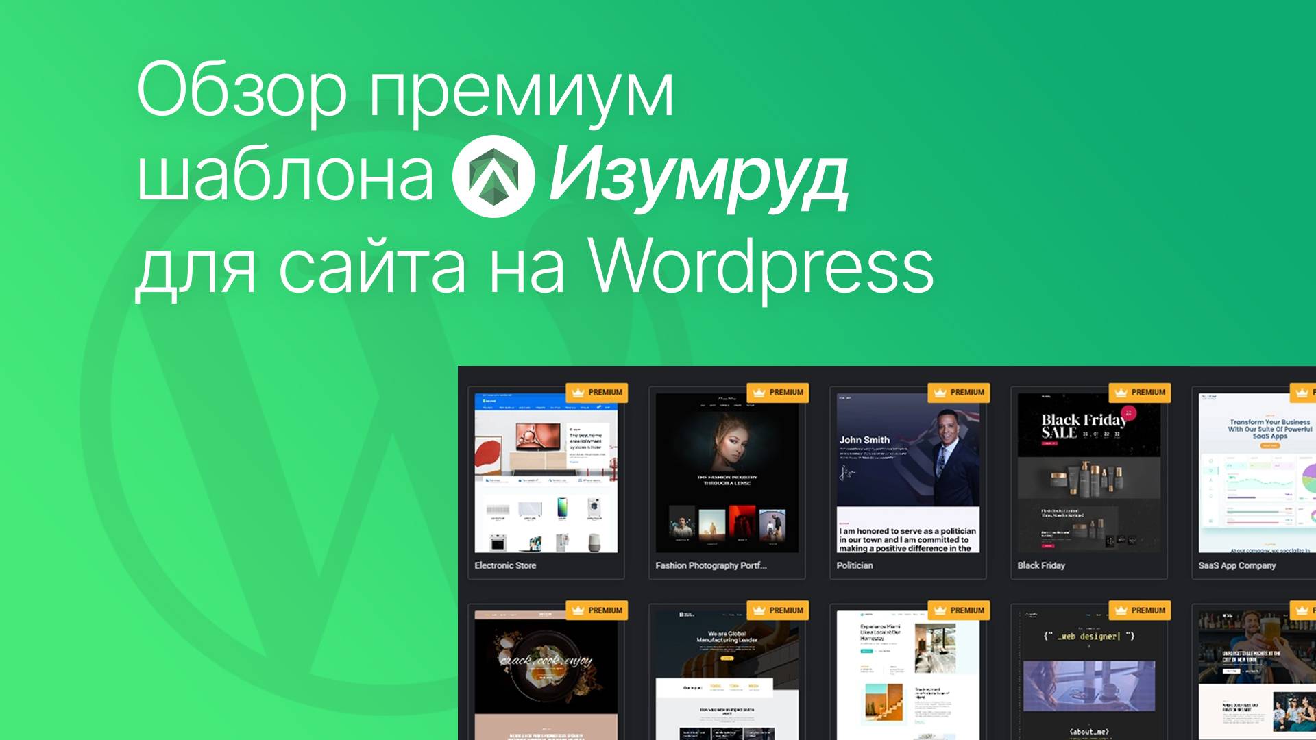 Обзор премиум шаблона Изумруд для сайта Wordpress
