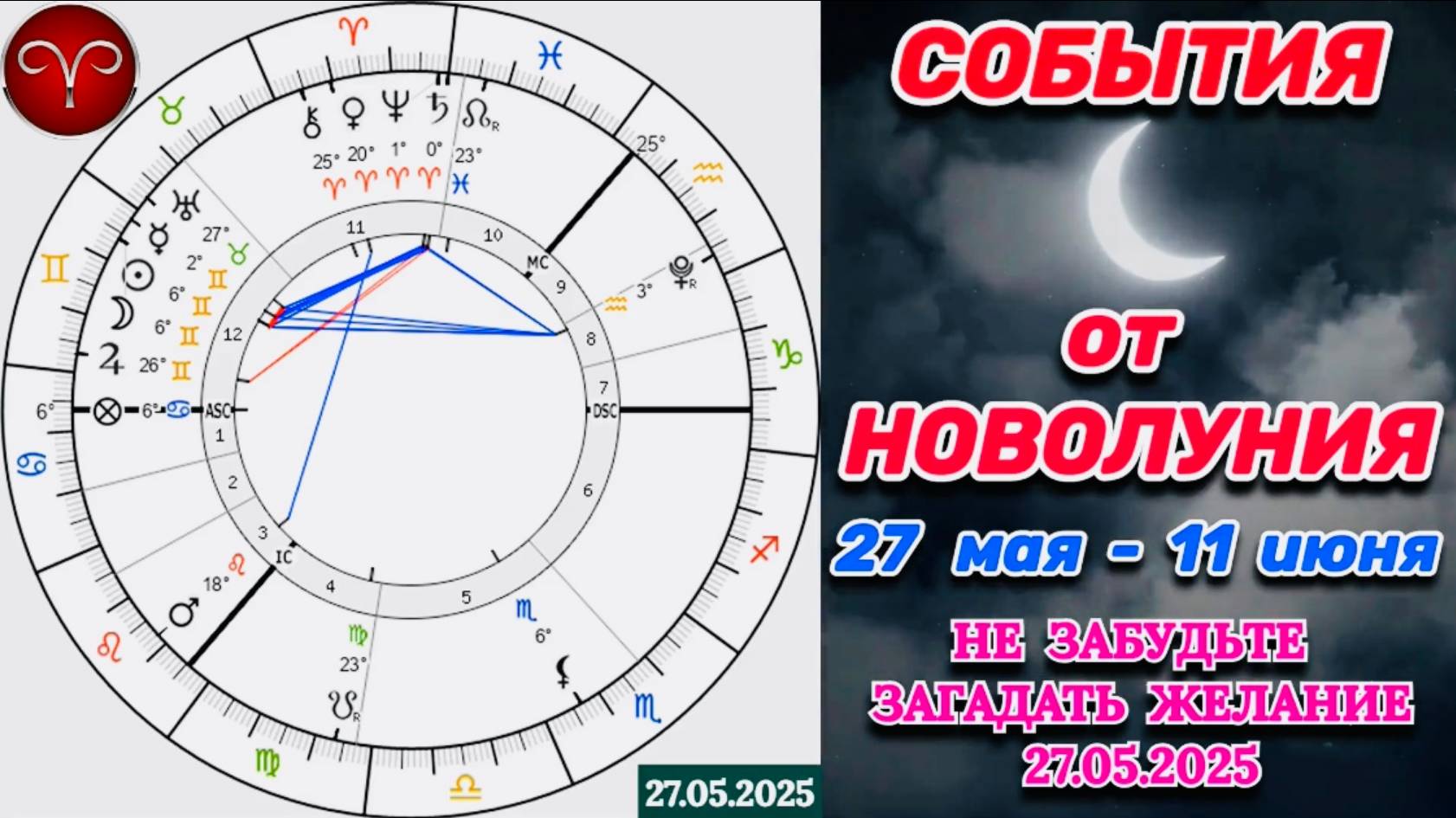 ОВЕН: "СОБЫТИЯ от НОВОЛУНИЯ с 27.05.2025 по 11.06.2025"!!!