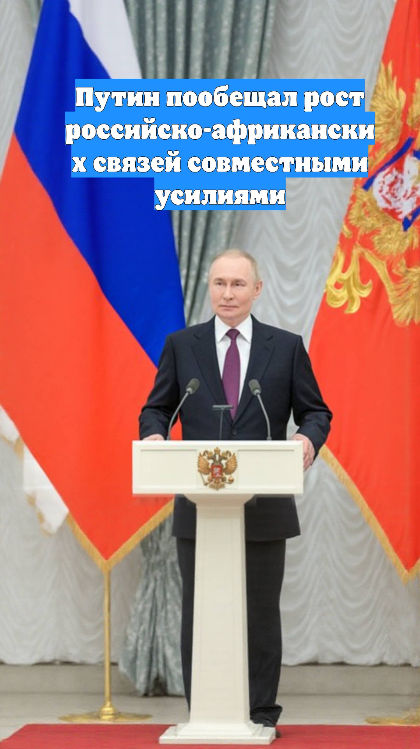 Путин пообещал рост российско-африканских связей совместными усилиями