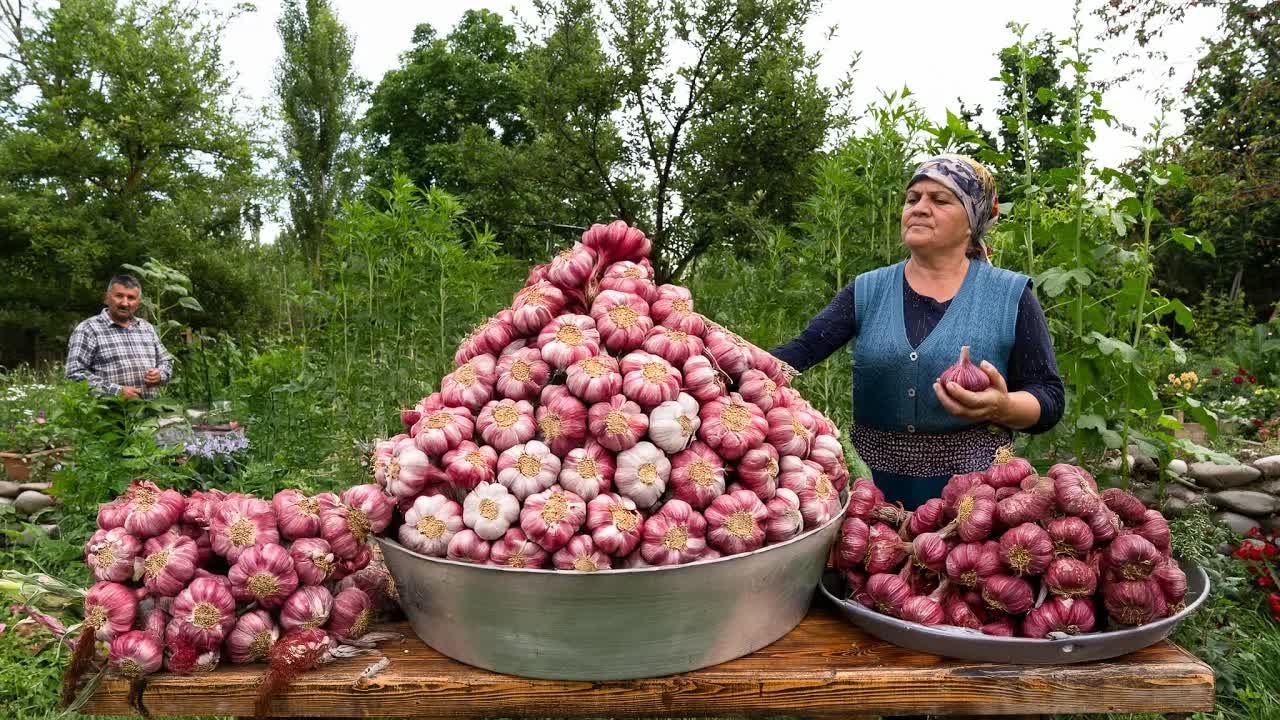 Первый Весенний Урожай Чеснока | Шашлык из Баклажанов и Говядины по-Деревенски