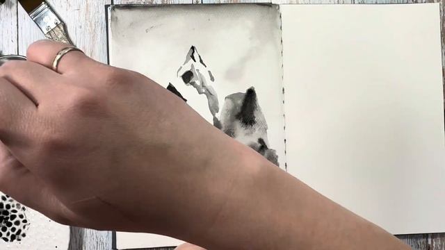 Акварельные горы в инктобер 2024 🍂 день 14 - бродить 🍂 и?
