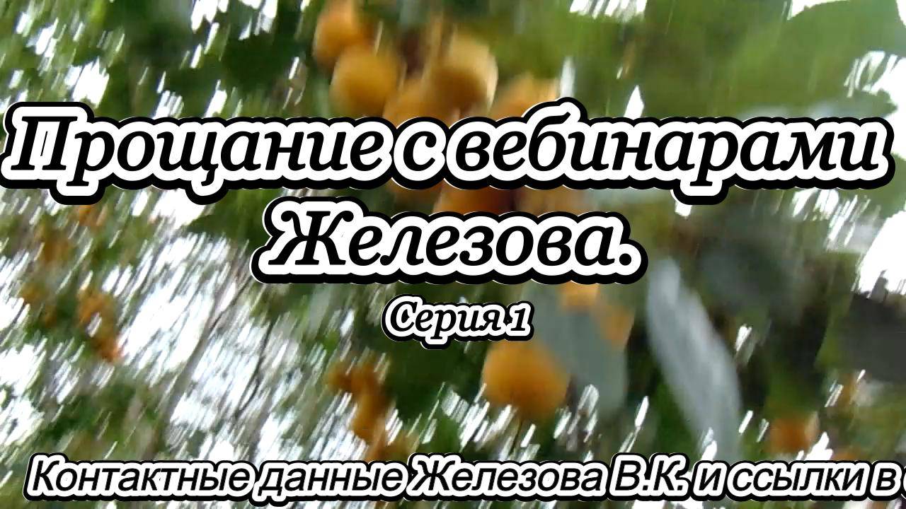 Прощание с вебинарами Железова. Серия 1.