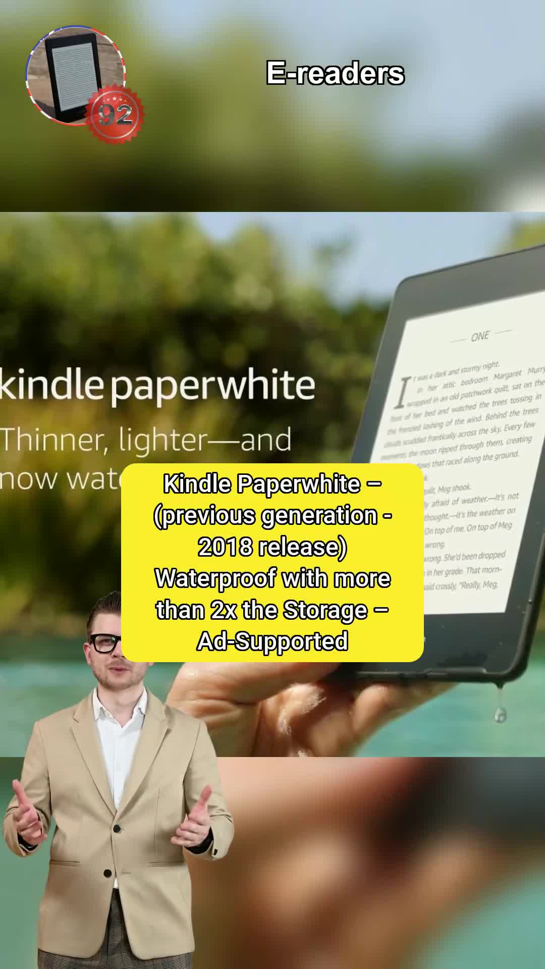 Dive into your favorite books with a renewed e-reader that offers crisp, glare-free reading anyti...