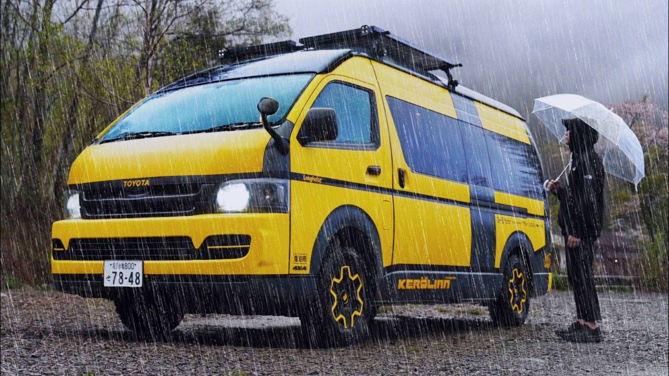 [4K] Rain Car Camping in DIY Camper Van Better Than Hotel
