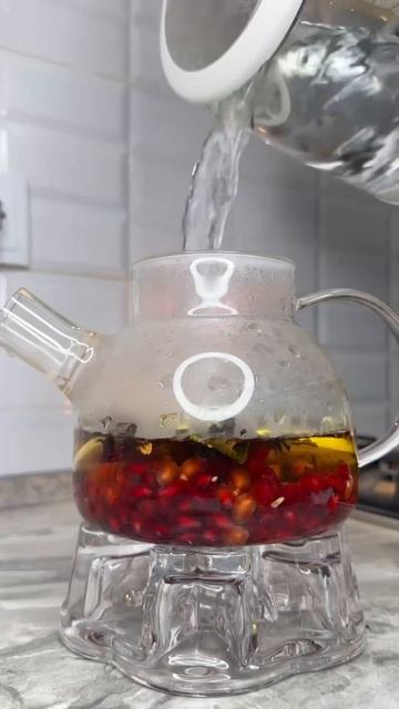 Pomegranate tea или гранатовый чай с имбирем 🫚