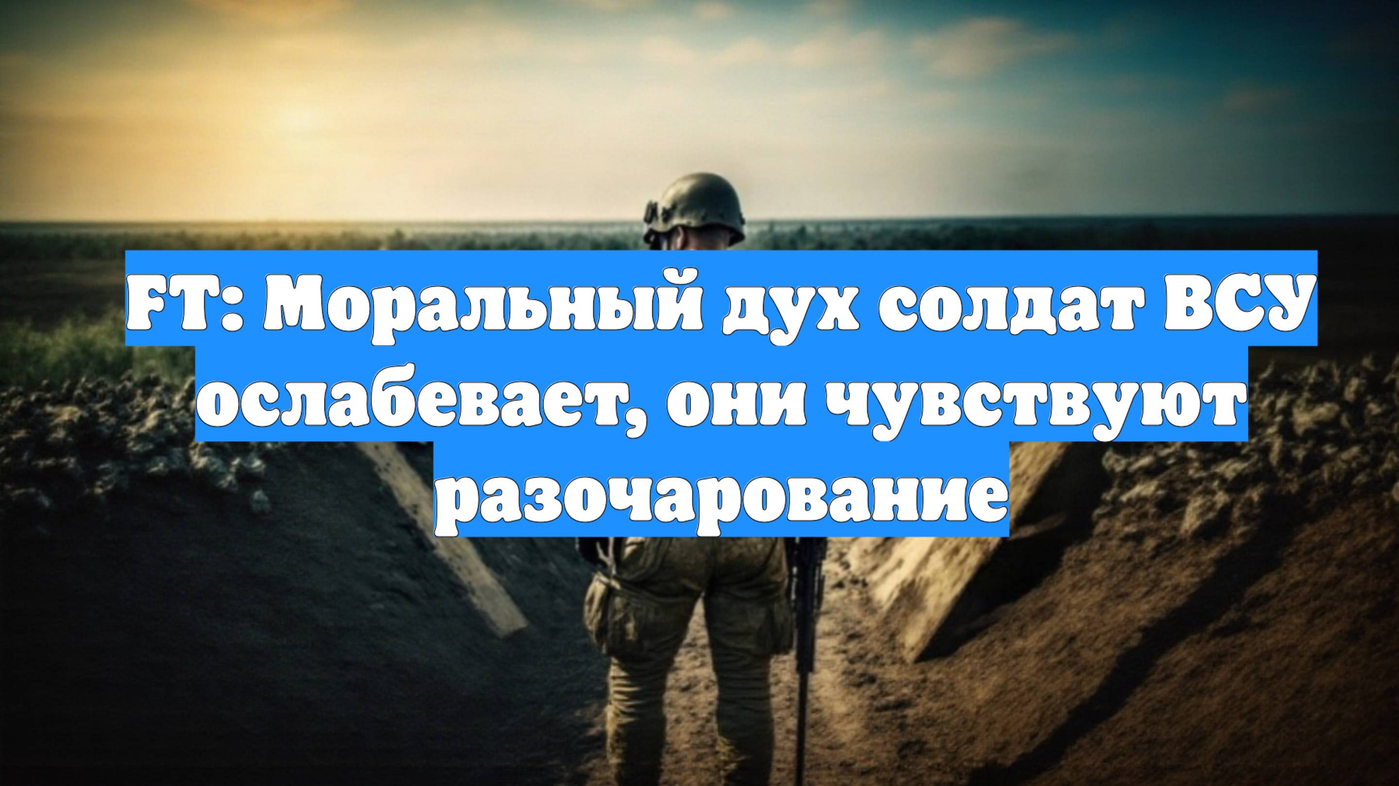FT: Моральный дух солдат ВСУ ослабевает, они чувствуют разочарование