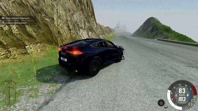 ОПАСНЫЙ СПУСК С ГОРЫ в BEAMNG DRIVE