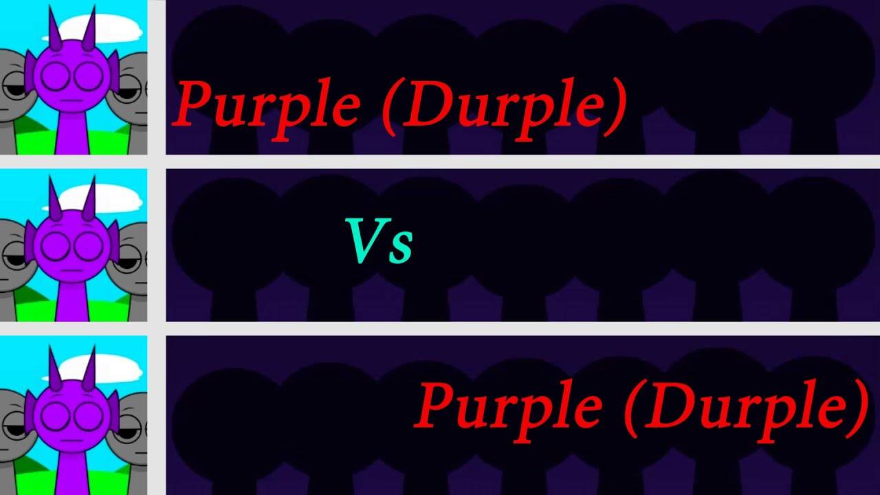 Фиолетовый (Durple) в Sprunki смешайте все пурпурные (Durple)