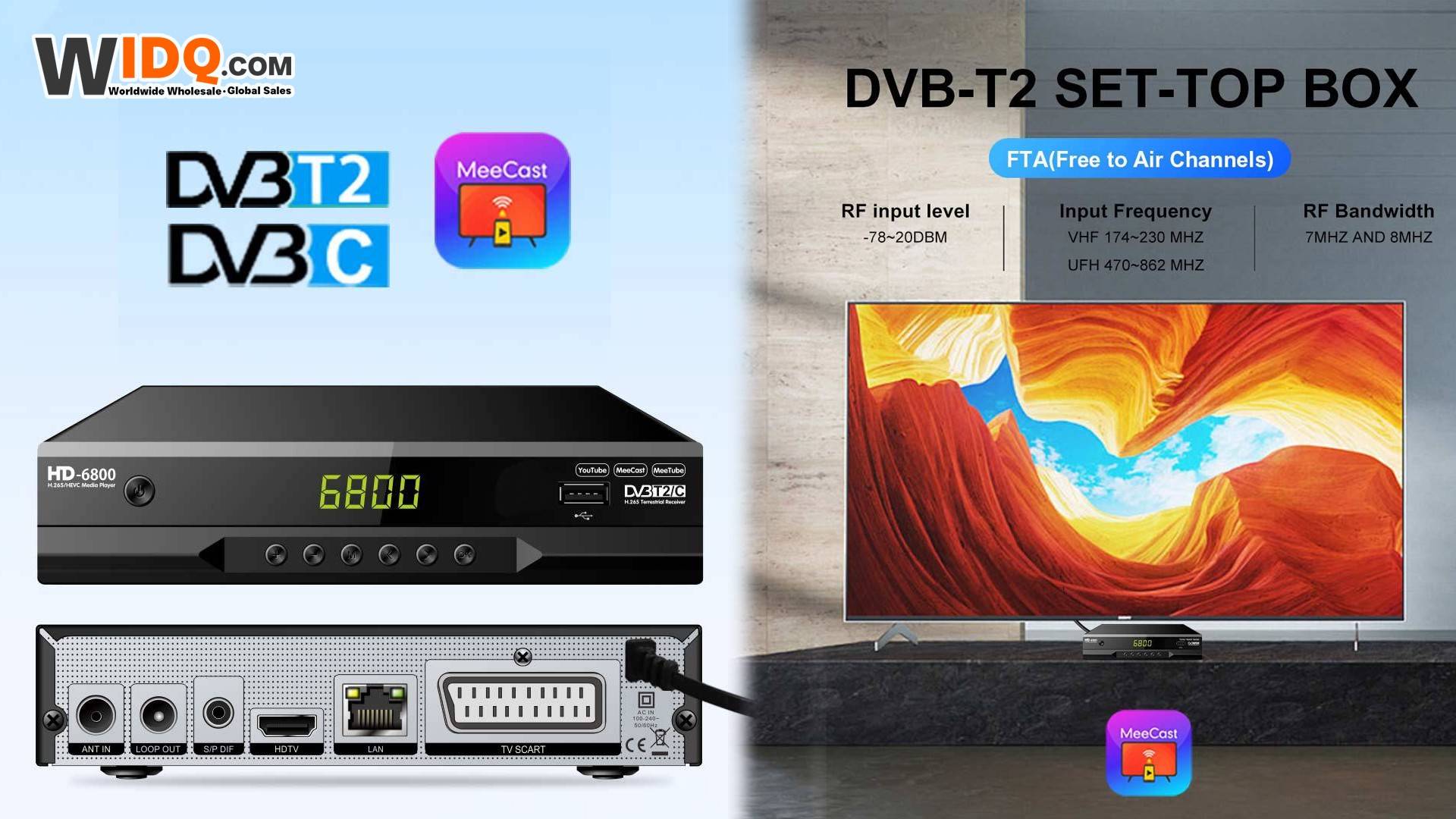 📺 Full HD DVB-T2/C ТВ-приставка Стрим Умные, четкие часы! 🎥