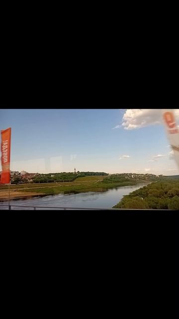 Калуга.  Едем через мост. Река Ока