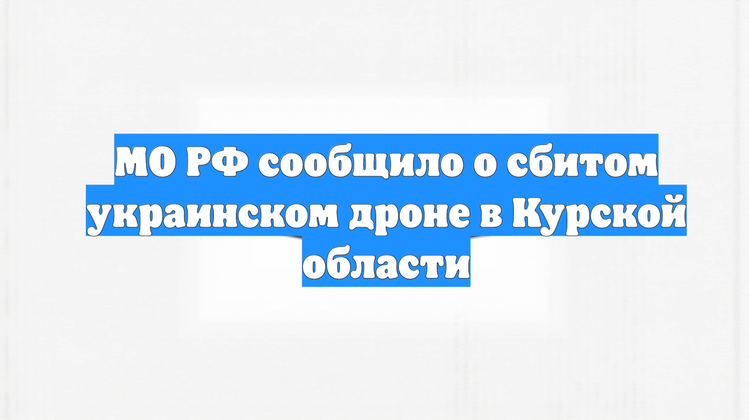МО РФ сообщило о сбитом украинском дроне в Курской области