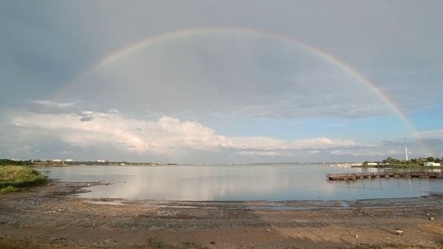 Rainbow 🌈 over the lake after rain / Радуга 🌈 над озером после дождя