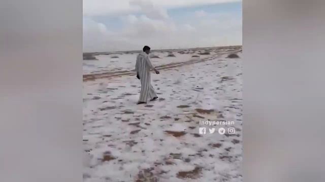 Пустыню в Саудовской Аравии засыпало снегом @Khoport