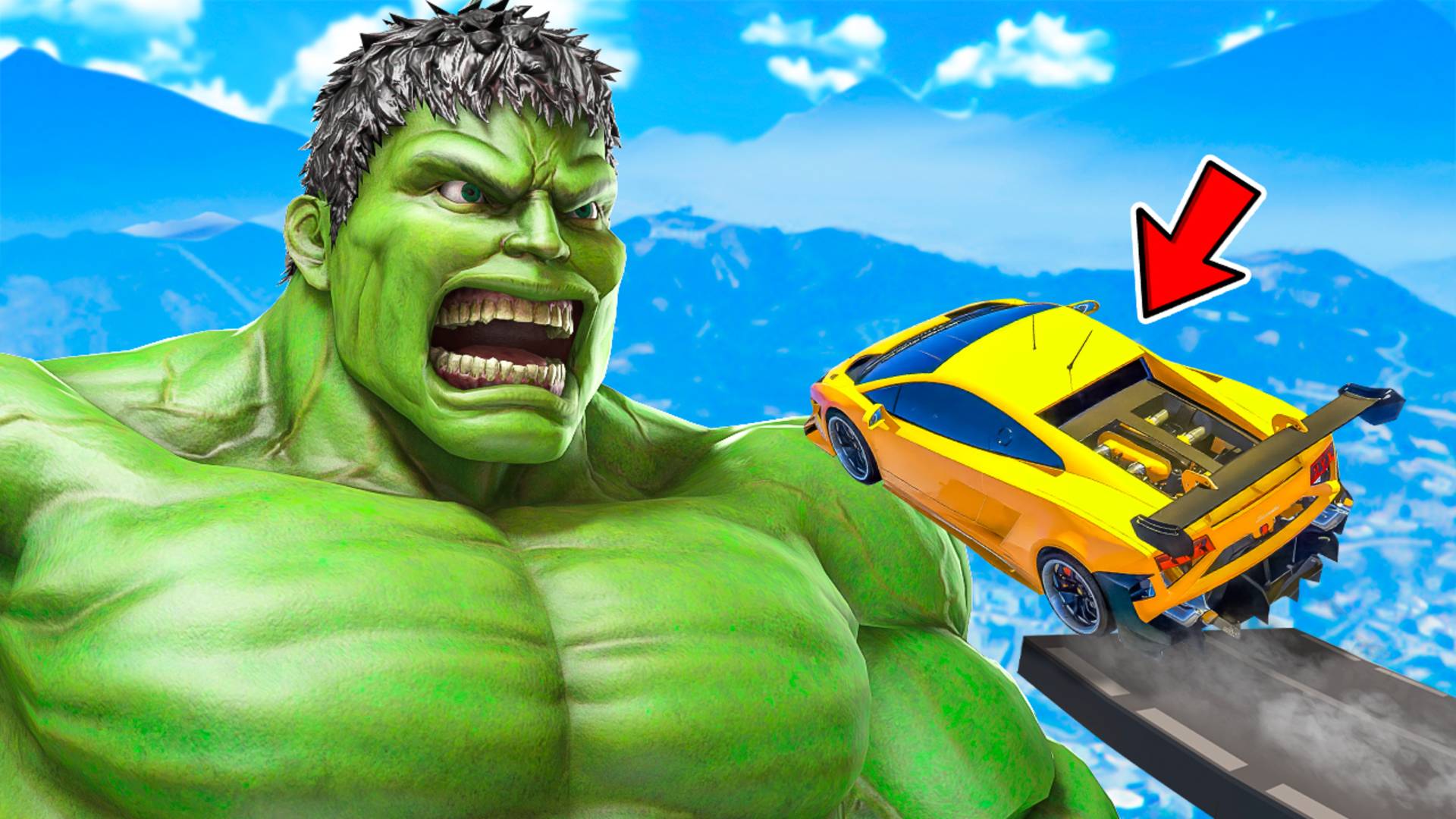 МАШИНЫ ПРОТИВ ОГРОМНОГО ХАЛКА В ГТА 5! ЭКСПЕРИМЕНТ ОБЗОР МОДА GTA 5 ОНЛАЙН