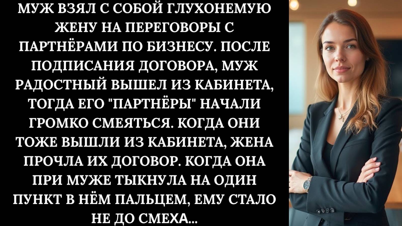 Немая жена спасла бизнес своего мужа...