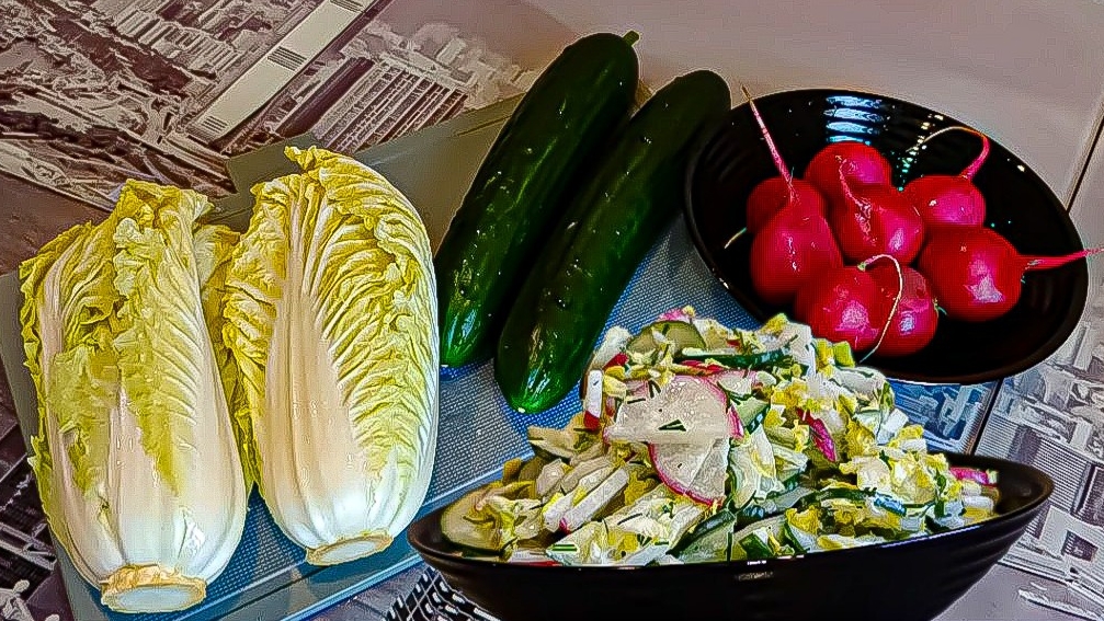 Салат с редисом Простой и очень вкусный Рецепт