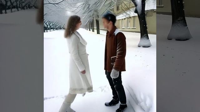 Привет!
Мы случайно встретились,
Потом белый снег.
Ты меня заметила