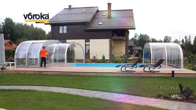 Павильоны для бассейнов. Серия  Prestige. Высокий свод конструкции. Прозрачное остекление