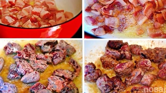 Говядина, тушенная с картошкой в кастрюле