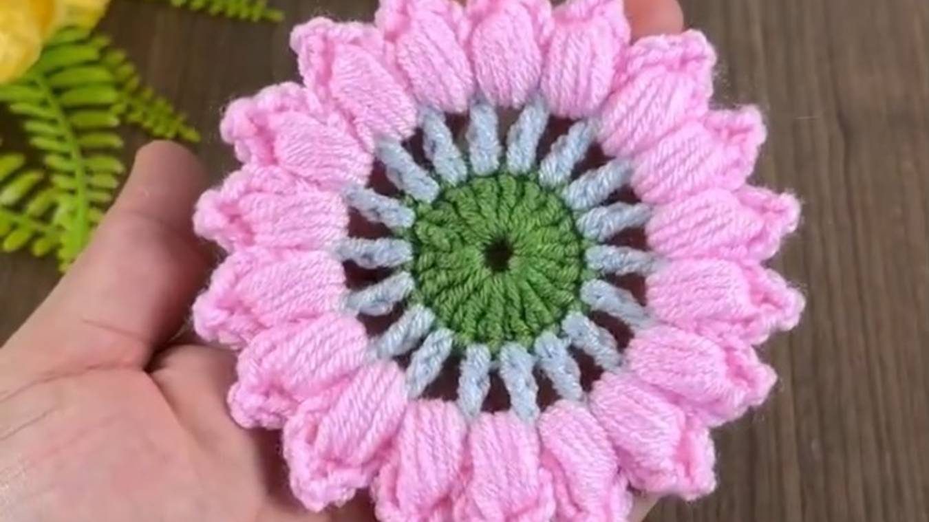 МК Подставка-цветок крючком