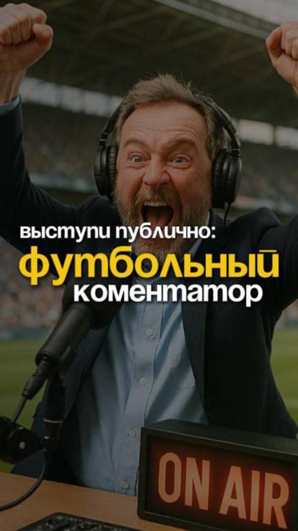 Выступи публично, как комментатор матча