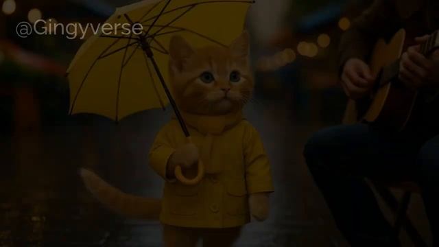 🌧️ Tiny Cat’s Cozy Walk Through the Drizzle_ Finding Warmth in the Rain ☂️🐾
