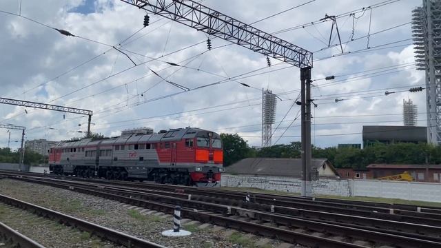2ТЭ116У-0235 отправляется резервом со станции Краснодар-1