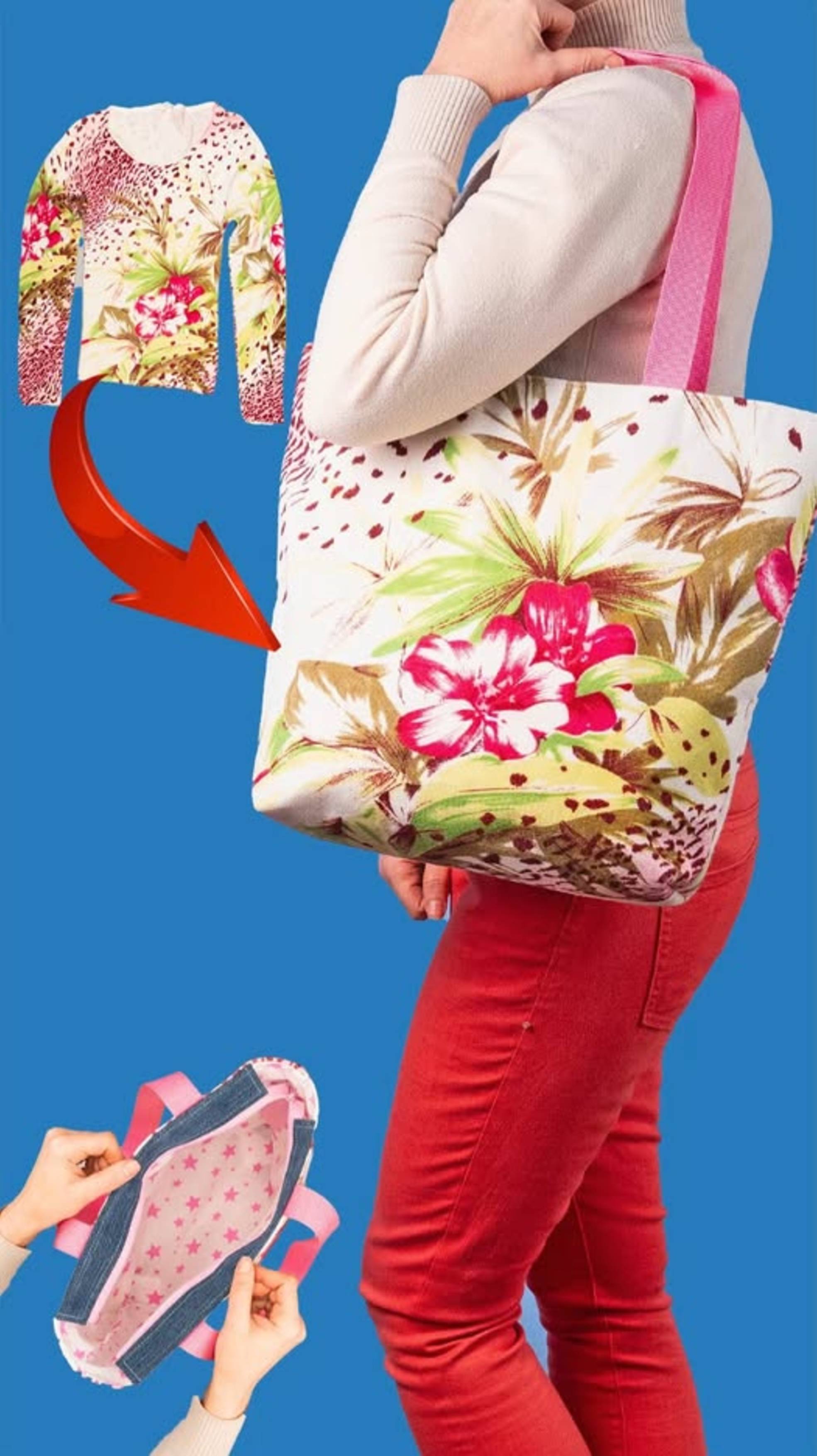 Сумка-шоппер своими руками из старого свитера! 👜✂️
