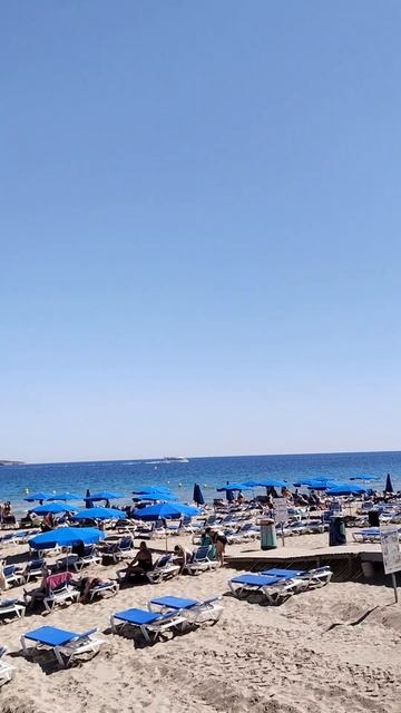 Пляж в Бенидорме Испания после заката.