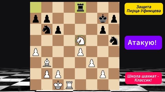 Атака против Уфимцева. Вариант двух коней. Уроки по шахматам
