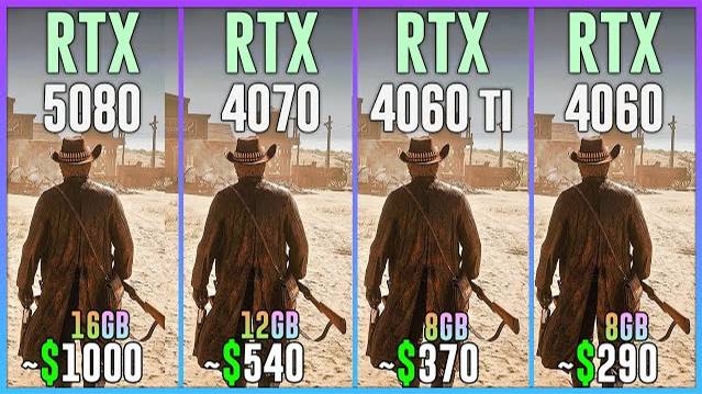 RTX 5080 vs RTX 4070 vs RTX 4060 TI vs RTX 4060 - Test in 25 Games