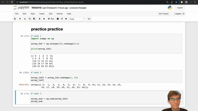 Уроки Pandas Практические навыки работы с массивами в NumPy базовый уровень. Практика 5