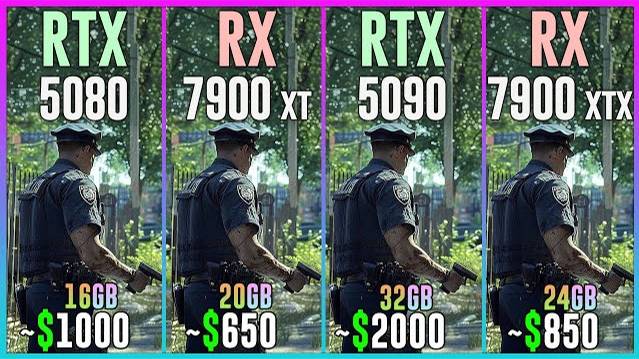 RTX 5080 vs RX 7900 XT vs RTX 5090 vs RX 7900 XTX - Test in 25 Games