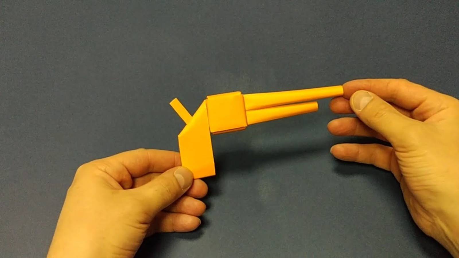 Револьвер из бумаги А4, оригами.  Revolver from A4 paper, origami