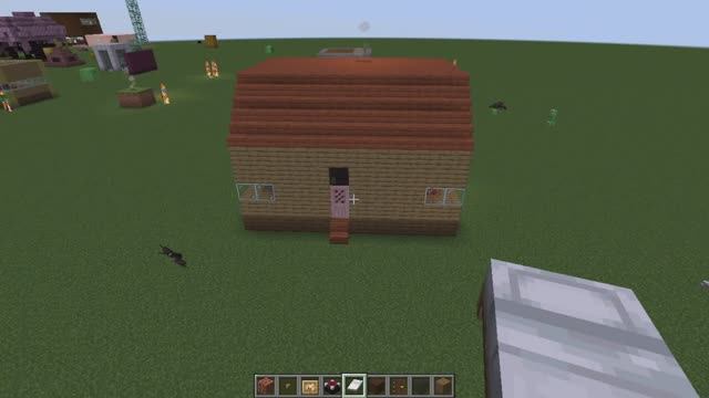 как обустроить стартовый дом с акациевой крышей в minecraft