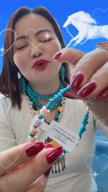 250523-4 Sleeping Beauty Turquoise & Pink Conch Shell Bracelet: Sweet-Cool Ocean Vibes on Wrist