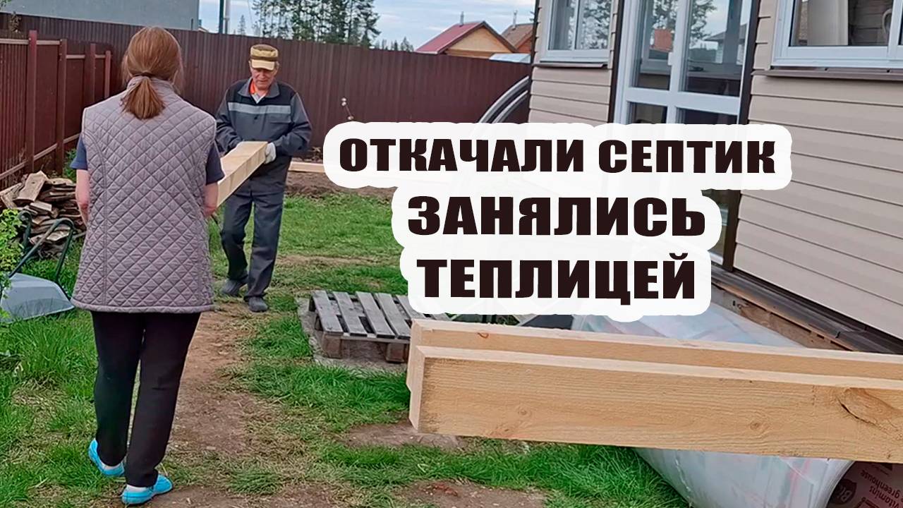 Откачали септик. Занялись теплицей