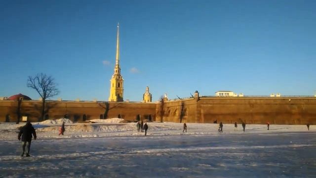 СП-б. На льду Невы у Петропавловской крепости. 17.02.2019.