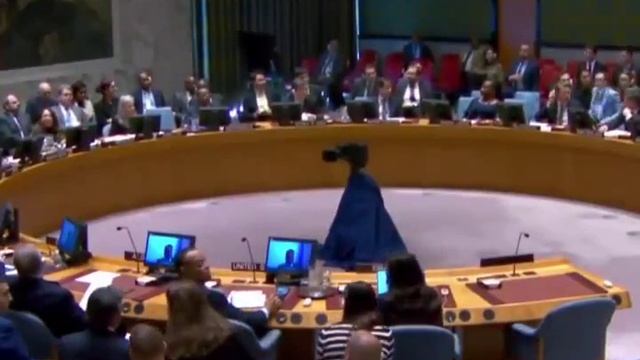 Момент землетрясения во время заседания Совбеза ООН по конфликту в Секторе Газа, США.