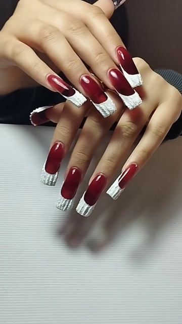 Витражные ногти и френч из геля-штукатурки