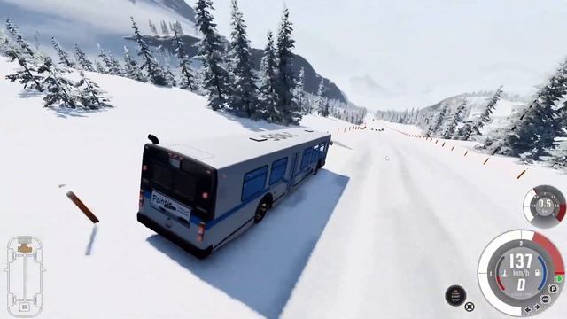 Спуск со СНЕЖНОЙ ГОРЫ | BeamNG drive