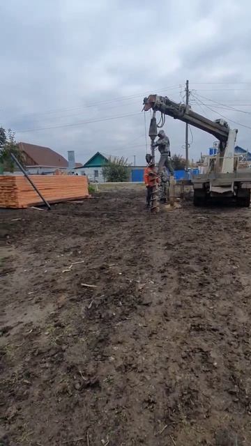 Подготовка к Монтажу Винтовых свай | Каркасный дом 9×9м #дом34кафян #волгоград #винтовыесваи