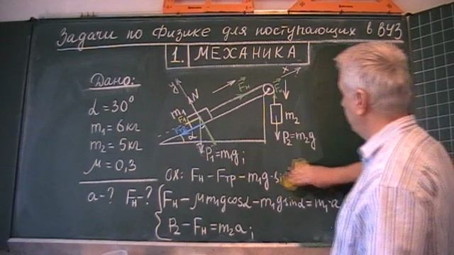Ускорение на наклонной плоскости