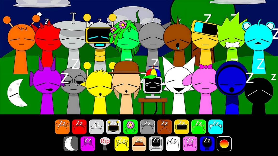 Incredibox Sprunki Но все не могут спать (Все персонажи вместе)