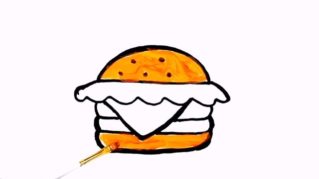Как нарисовать Гамбургер для детей | How to draw a Hamburger for kids