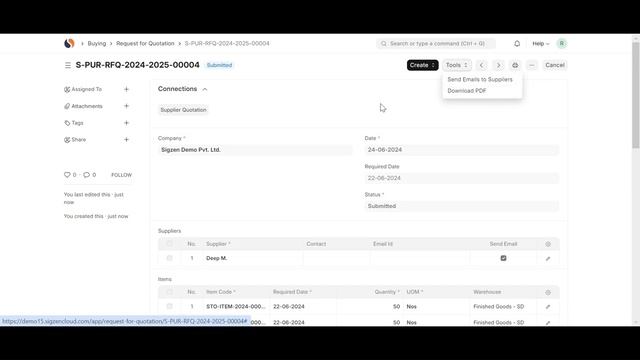 SigzenERP - Optimize Your Supplier Quotation Process