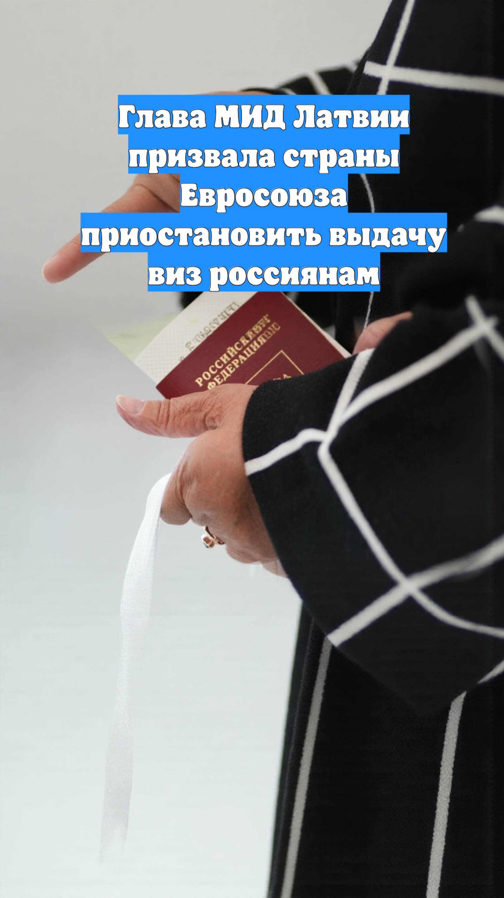 Глава МИД Латвии призвала страны Евросоюза приостановить выдачу виз россиянам