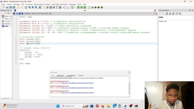 Выполнение в OpenModelica