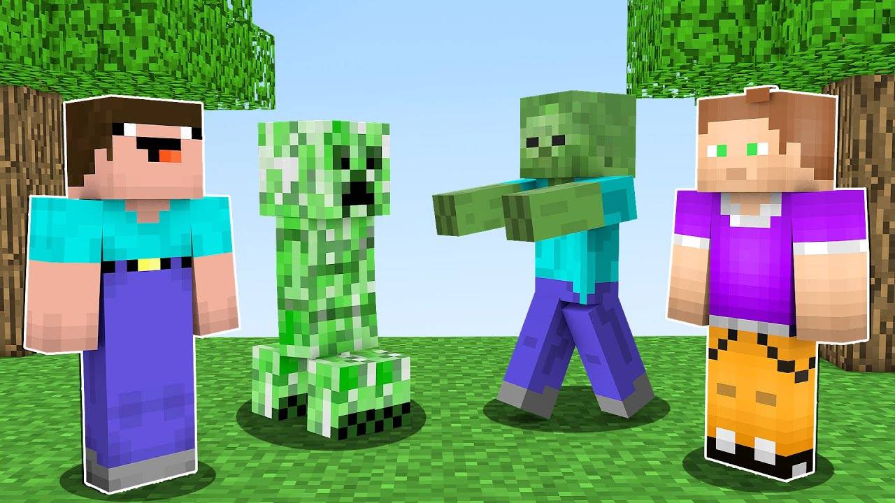 КРИПЕР НУБА ПРОТИВ ЗОМБИ ПОЗЗИ В МАЙНКРАФТ ! НУБИК И ТРОЛЛИНГ ЛОВУШКА В MINECRAFT Дак Плей